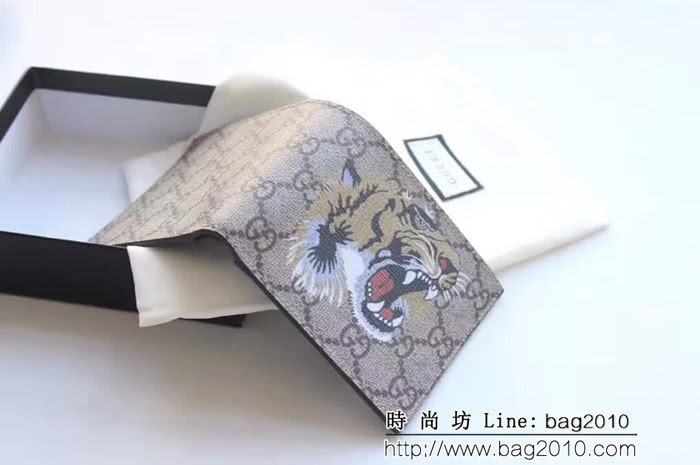 GUCCI古馳 經典款 G家老虎圖案 雙折皮夾 138042 WTG1831